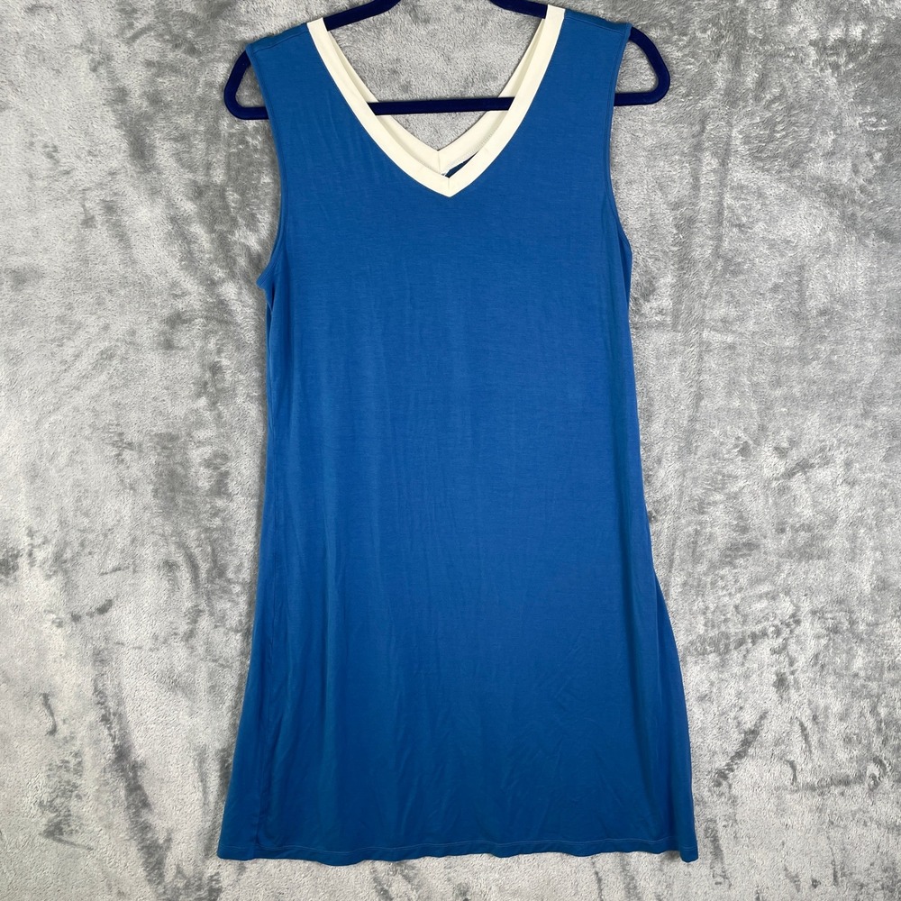 Unbranded Nightgown Womens M Blue Very Good Sleeveless Bamboo V-Neck Chemise